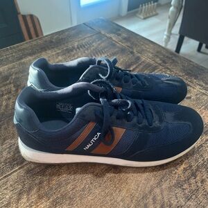 Nautica Men's Dark Blue and Brown Sneakers